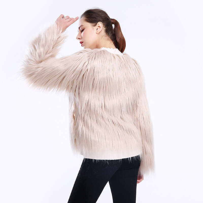 Fur jacket for women, short style, long sleeved, large size, washed wool, floating wool, beach wool jacket