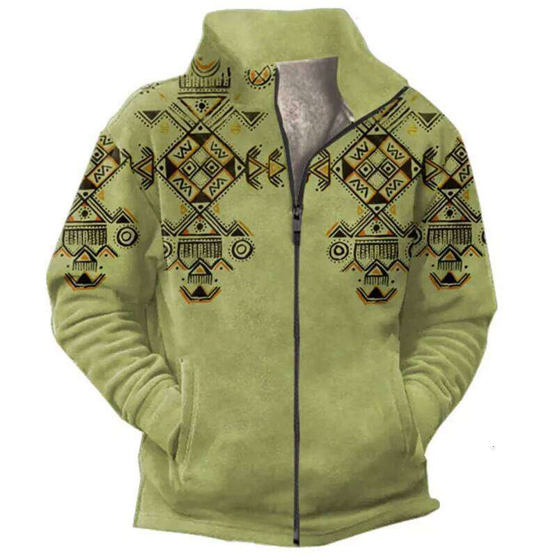 Outerwear, Men's Jacket With Plush Inner Hair Gallbladder, Ethnic Retro Warmth And Comfort, Popular Celebrity Style
