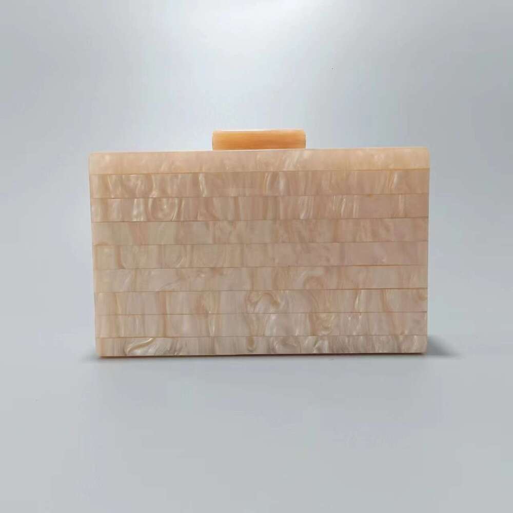 Women's New Fashion Striped Patchwork Pearlescent Acrylic Bag Single Shoulder Crossbody Party Clutch