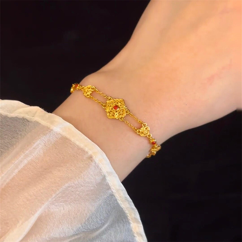 Pattern Hollow Light High-end New Chinese Style Bracelet Elegant Versatile Fashion Jewelry