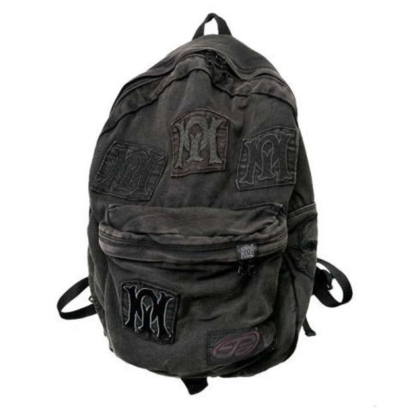 Unisex Black Denim Backpack Y2k School Bag Large Capacity Women Fashion Design Backpacks Grunge Book Bags for High School Students M250811