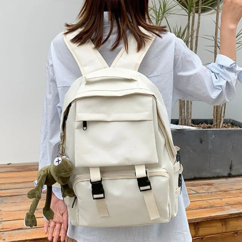 Simple Backpacks Large Capacity Travel Bag Solid Harajuku Student schoolbag Backpack Women Man bag Unisex High Street 250811