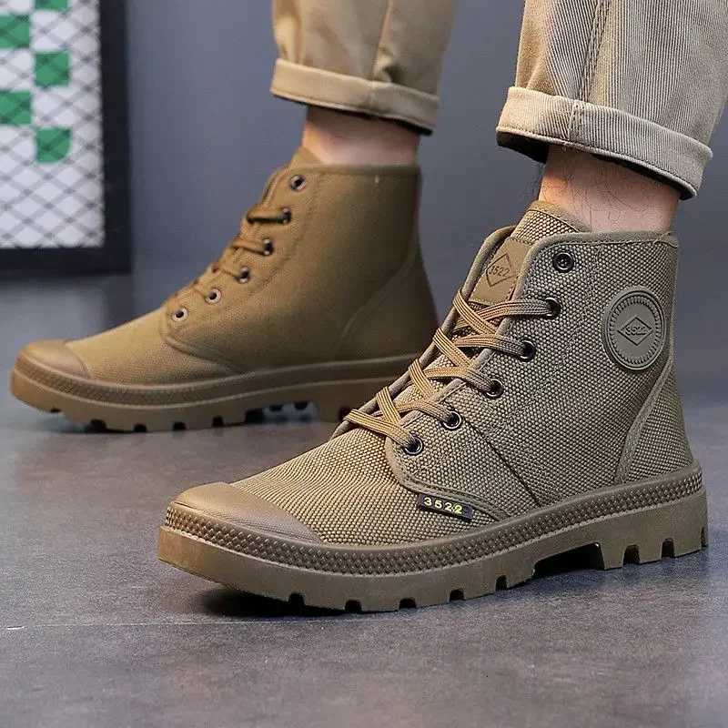 Boots for Men Ankle Retro Canvas Booties Men Shoes Short Barrel Hot Selling Vintage Non Slip Footwear Offers Cheap Fashion New W250811