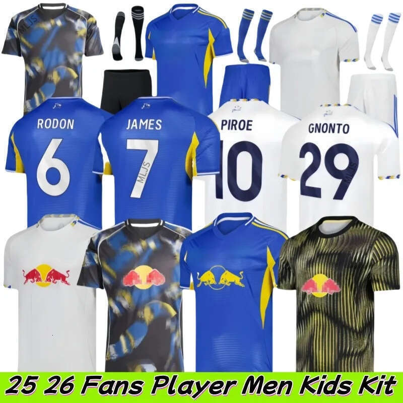25 26 Leeds football shirt fans player AMPADU Llorente Soccer Jerseys STRUIJK PIROE AARONSON MATEO JOSEPH 2025 Uniforms Men Kids Kits RODON ROTHWELL BAMFORD