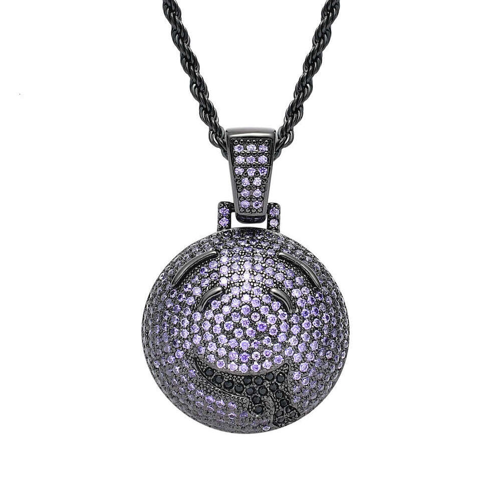 Necklace for Men Jewelry Micro Paved Moissanite chain Cartoon Drooling Face Hip Hop Pendant 111