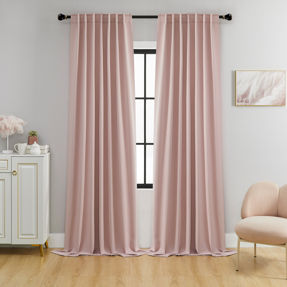 YL-36886 Thickened double-sided linen blackout curtains engineering hotel school sound insulation heat insulation blackout cotton linen curtain