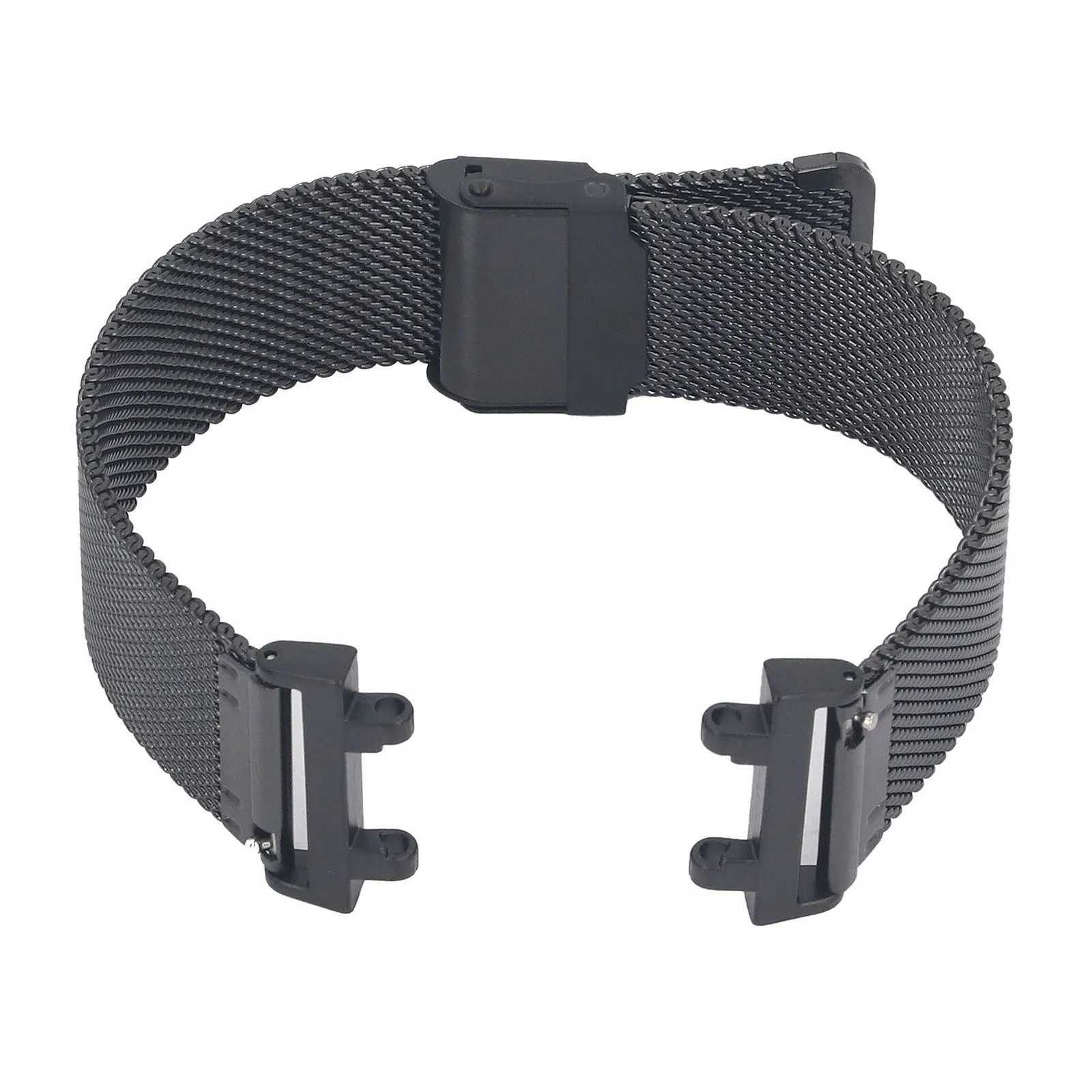 Mesh Watch Band Professional Stylish Simple Polished Adjustable Metal Watch Strap with Buckle for Amazfit Active Edge A2212Black W250811