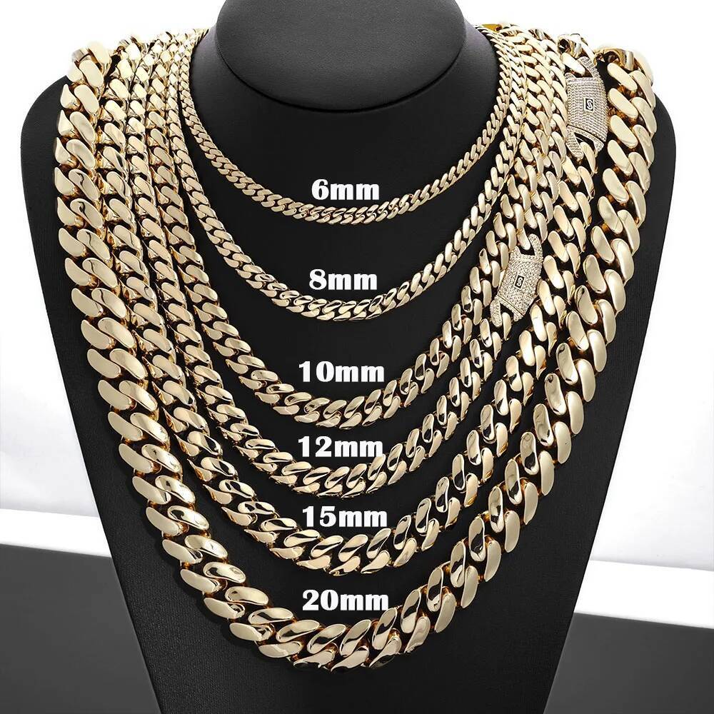 Hip-Hop Style 6/8/10MM Exquisite Monaco Necklace 14K Gold-Plated Thick 925 Silver Cuba Chain VVS Iced Jewelry Mens Necklace