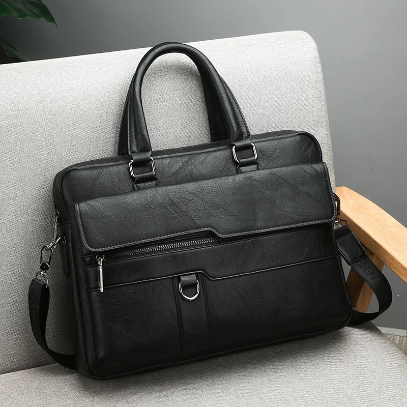 Multiple Pockets Briefcase Mens Large Capacity Office Shoulder Bag Waterproof Business Laptop Handbags Commute Crossbody Bag 250804