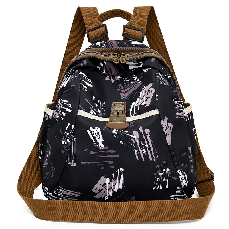 Trendy Printed Women's 2025 New Lightweight Oxford Cloth Backpack Multifunctional Casual Travel Bag ddmymoon