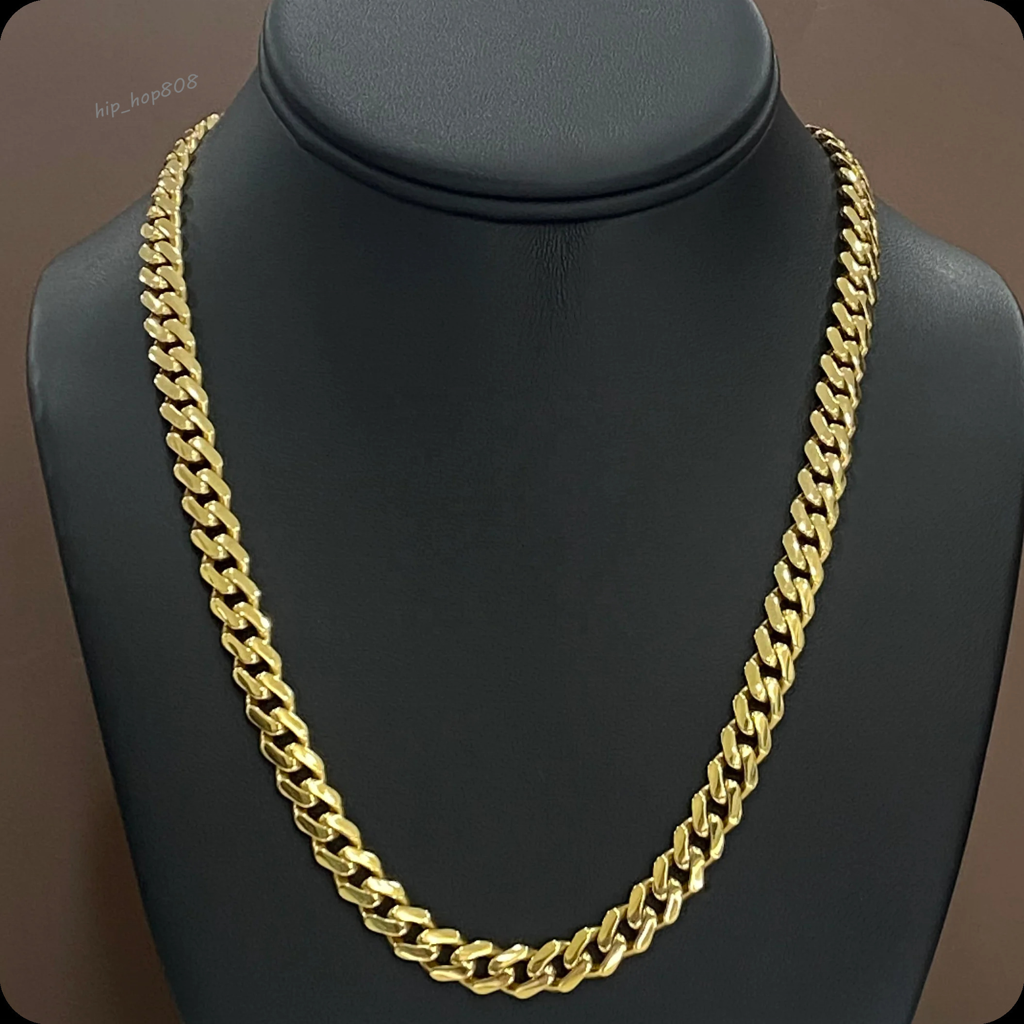 SPEEDIN Custom 6MM 8MM 10K 14K 18K Solid Gold Real Gold Plated Cuban Link Chain / 30gr / 9.2mm / 24in Fine Jewelry for Men