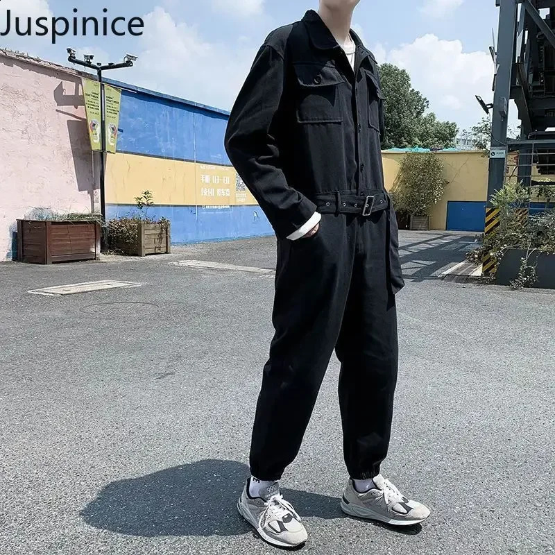 Japanese Retro Workwear Jumpsuit Mens Loose High Street Personality Casual Simple Hiphop Jumpsuits Men Bottom Male Clothes 250729