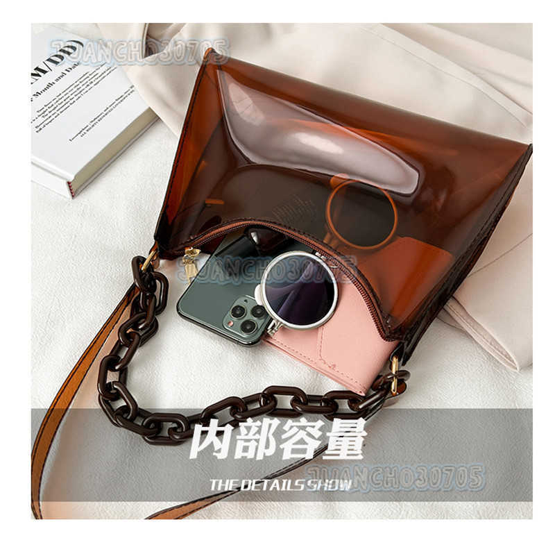 Summer New Fashion Womens Bag Small Jelly Bag Solid Color Transparent Womens Armpit Bag Single Shoulder Bag H250809