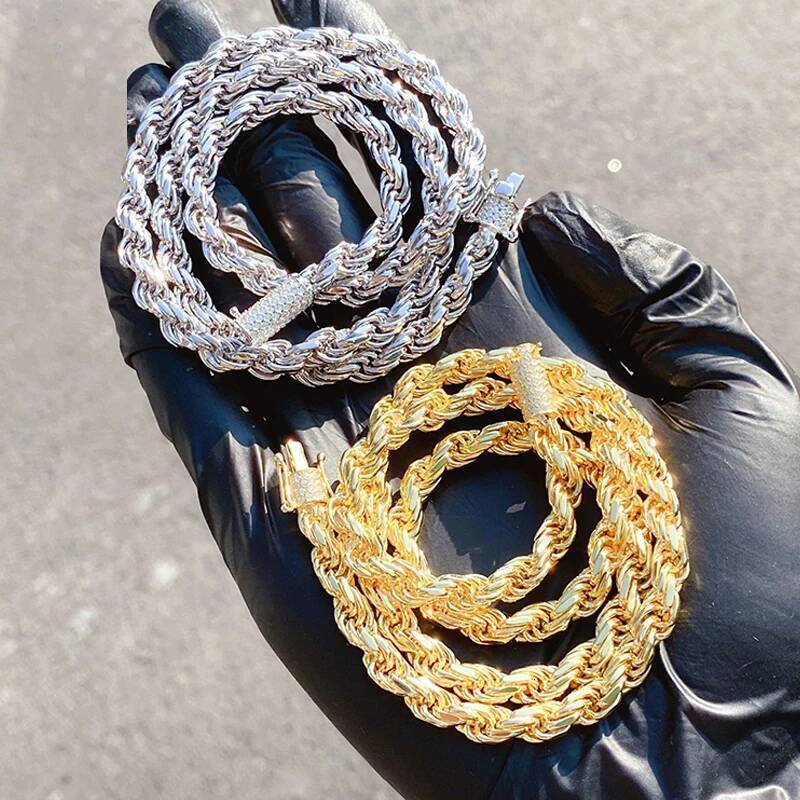 16-24inch Unisex 6mm Moissanite Diamond Cuban Chain Necklace For Men Women 925 Sterling Silver Chain With GRA Hip Hop Classic