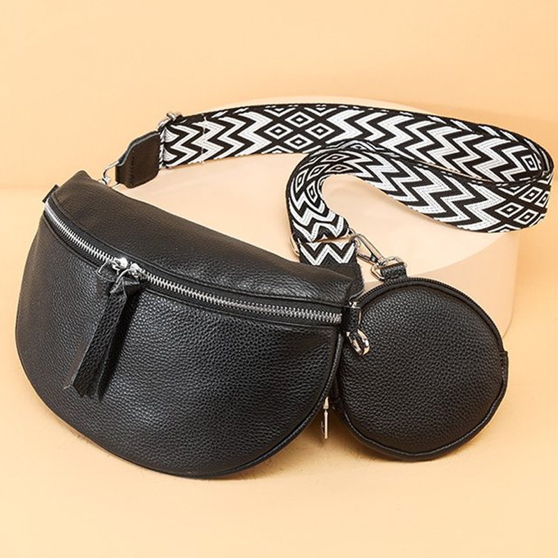 Top Layer Cowhide for Women 2025 New Fashion Chest Single Shoulder Crossbody Trendy Saddle Genuine Leather Women's Bag ddmymoon