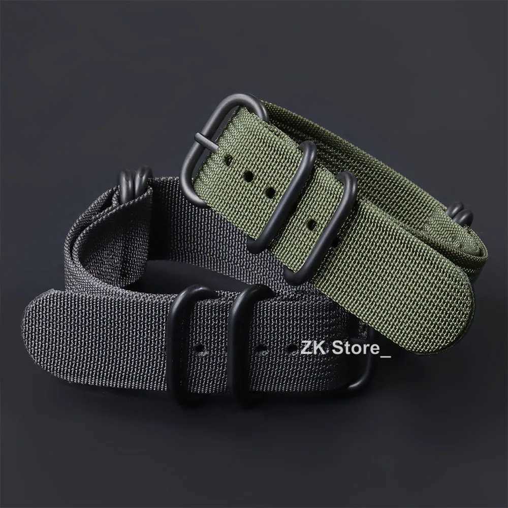 Quality Ribbed Watch Band Black Ring Buckle Nylon Striped Strap for Omega Military Weave Sport Bracelet Belt 18mm 20mm 22mm 24mm W250811