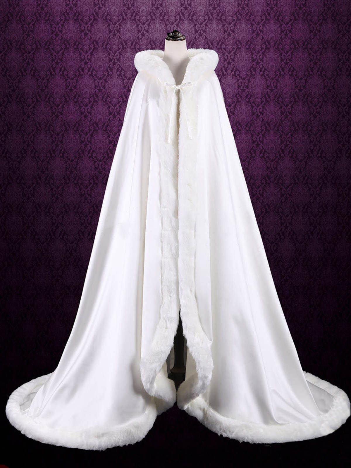 Customized Winter Long Wedding Cloak Fur Cape Wedding Capes Warm Floor Length Bride Shawl Coat Bridal Wraps Acessories