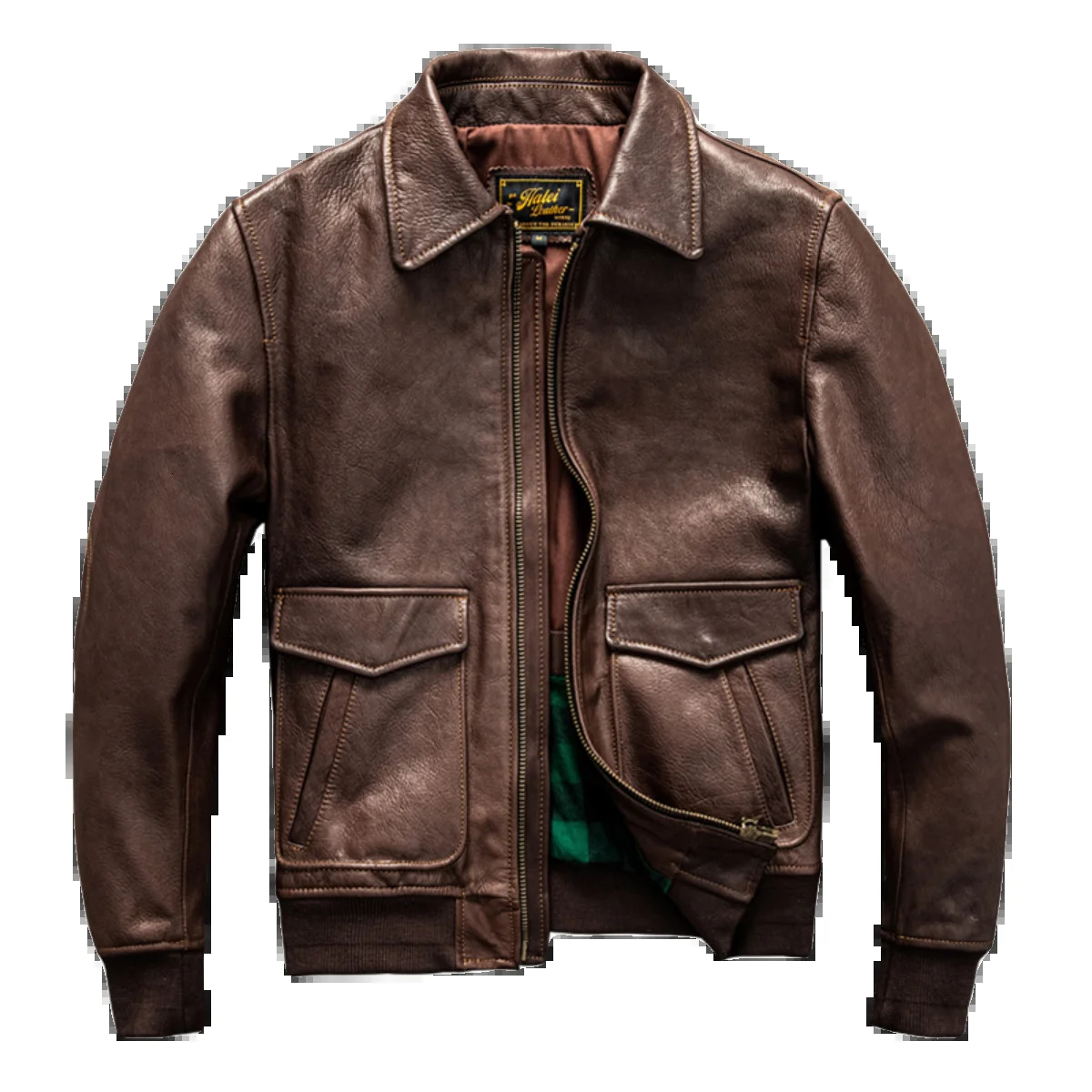 Head layer mixed sheepskin leather jacket mens G1 flight suit short slim fit 250811