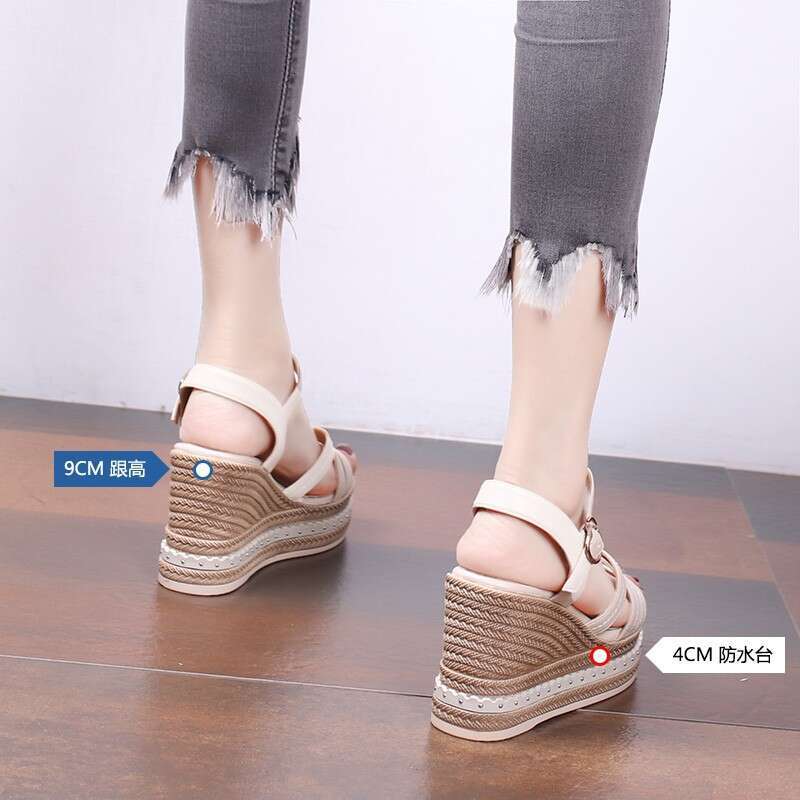 Wedge Thick Sole for Women Summer Simple 2025 New Fashion Casual Platform High Heel One Strap Sandals