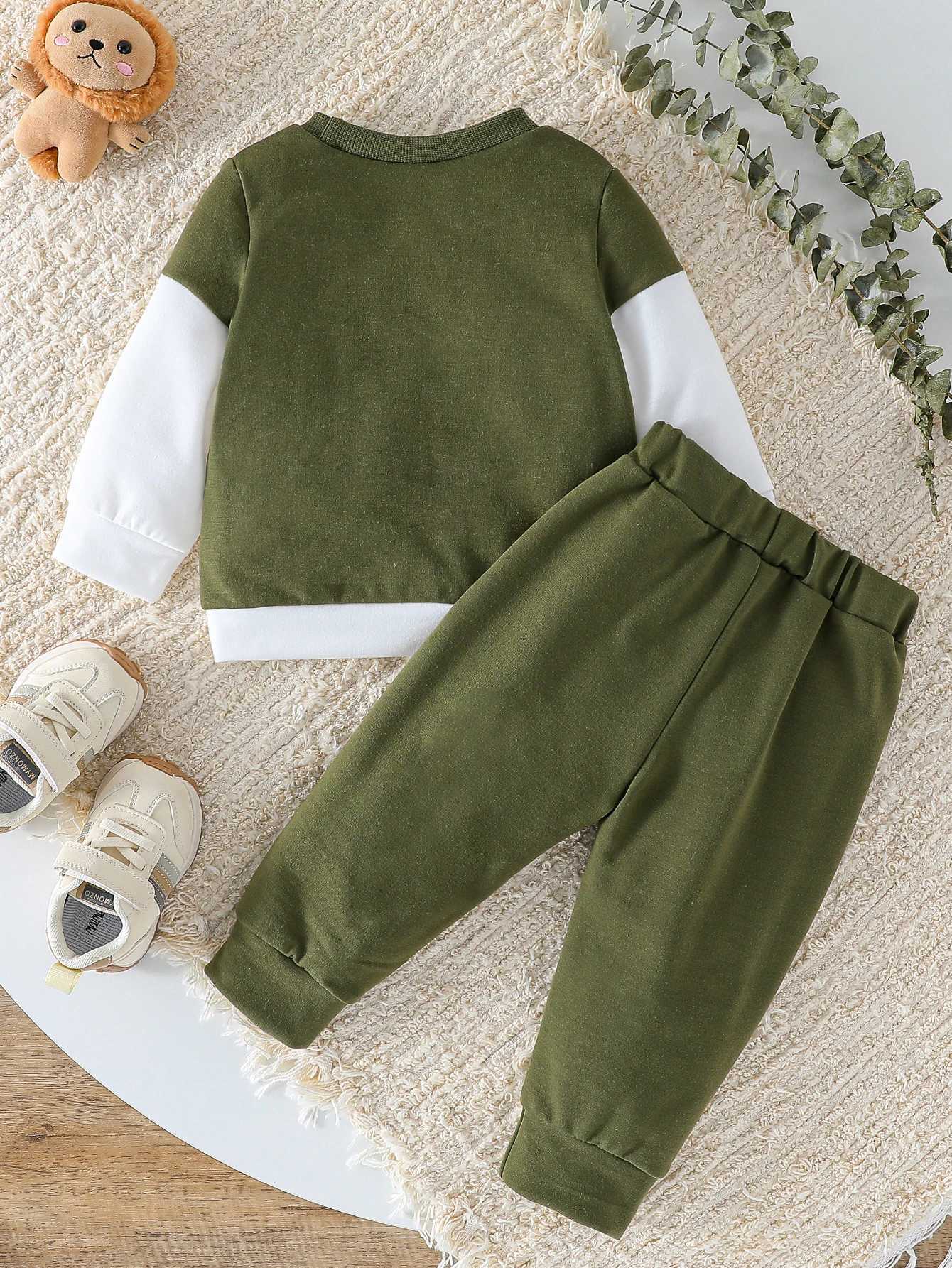 2pcs Baby Boy Contrast Color Pants Sets Spring Autumn Clothes Long Sleeve Sweatshirt Tops Sets Baby Items Casual Daily Clothing Z250811