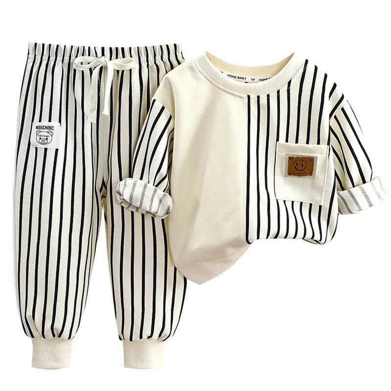 Autumn Childrens Spring Clothes Round Neck Long Sleeve Sweater Boys and Girls Trendy Baby Stylish Childrens Clothing 2PCS Z250811