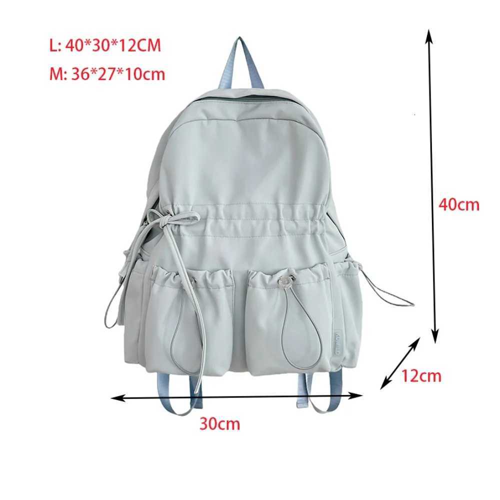 Minimalist Solid Bowknot Students Schoolbag Tutoring Bag Large Capacity Knapsack Waterproof Outdoor Travel Backpack Tote Gift M250811