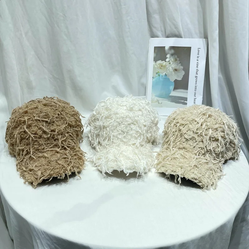 Autumn Winter Faux Fur Plush Warm Thick Baseball Cap Adjustable Winter Fashion Sports Hat 250808