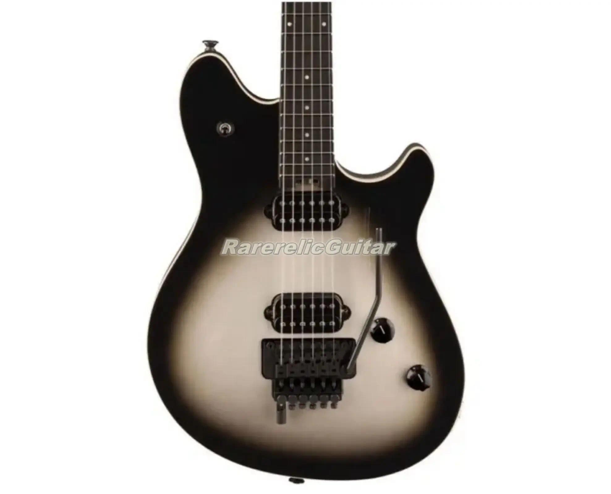Rare Edward Van Halen Silver Burst Electric Guitar Maple Neck Rosewood Fingerboard Dot Inlay Floyd Rose Tremolo Black