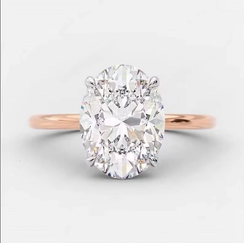 2025 Moissanite Engagement Ring Oval Hidden Halo Wedding Proposal Anniversary Bridal Ring Annis Choice