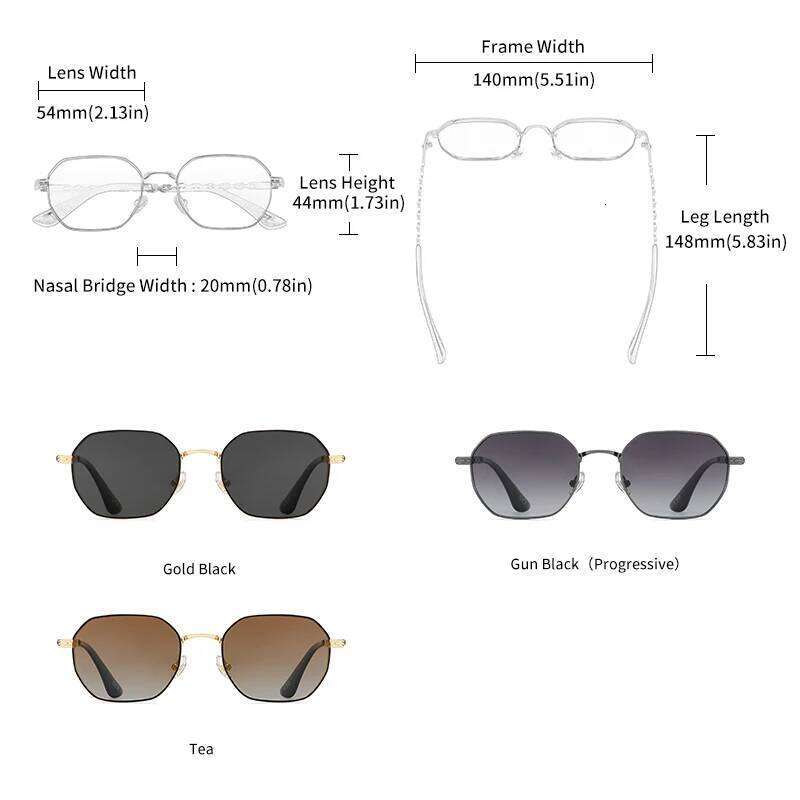 GCV Brand Classic Retro Women's Rectangular Square Metal Frame Glasses, Sunglasses, Polaroid Lenses, Box Sunglasses Glasses