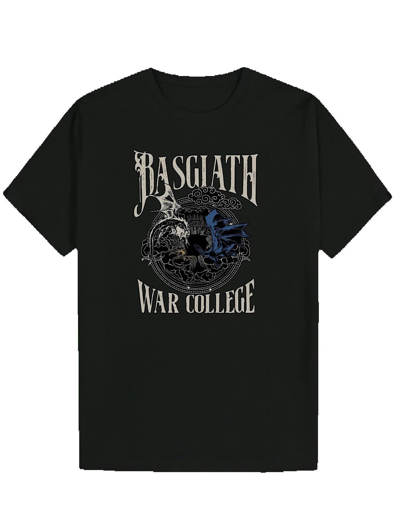 Men's Summer Casual Polyester T-Shirt - Black Pattern Print with BAGNATH WAR COLLEGE and Mechanical Design, Machine Washable, Regular Fit, Comfor