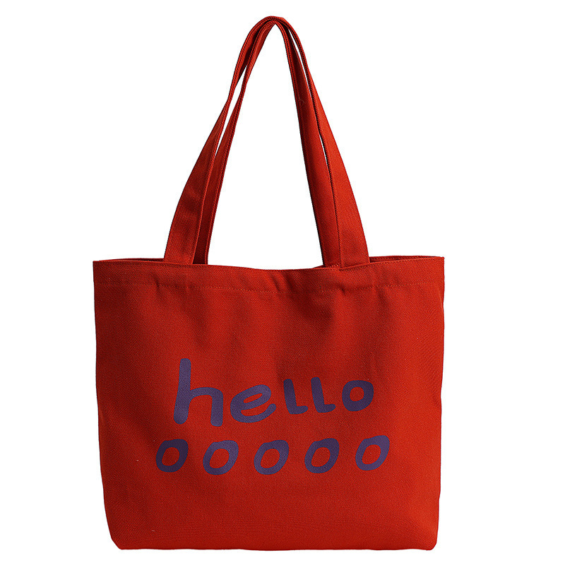 Creative Letter Print Tote Casual Large Capacity Handbag Shoulder Versatile Open Canvas Shopping Bag ddmymoon