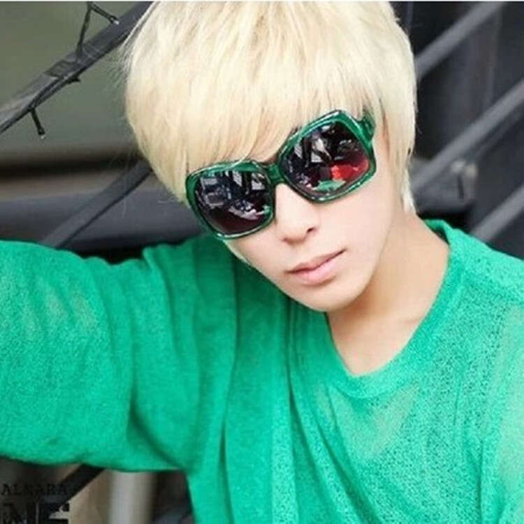 Non-mainstream Off-white Short Hair Men's Wig Dance Party Anime Cosplay B5