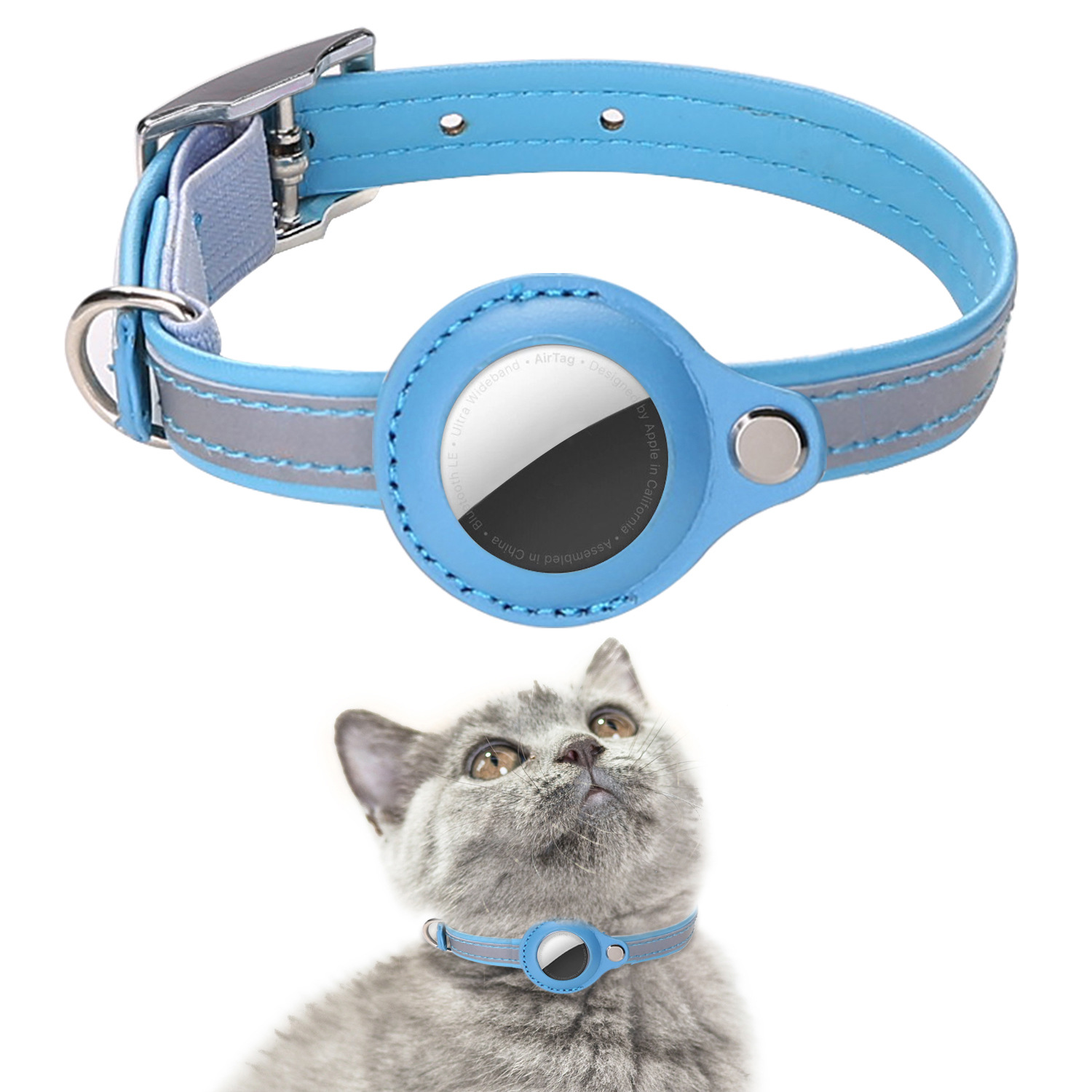 New pet cat positioning collar anti-lost reflective tracking collar