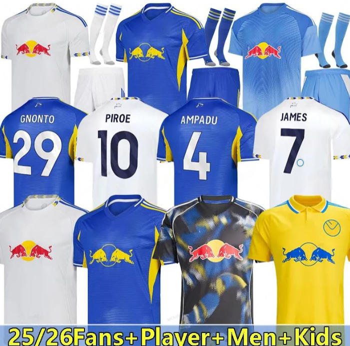 LEEDS UNITEDSS 25 26 BAMFORD Retro Llorente Soccer Jerseys Home Away 2025 2026 Adams Aaronson HARRISON Sinisterra JAMES Maillots De Football Kids