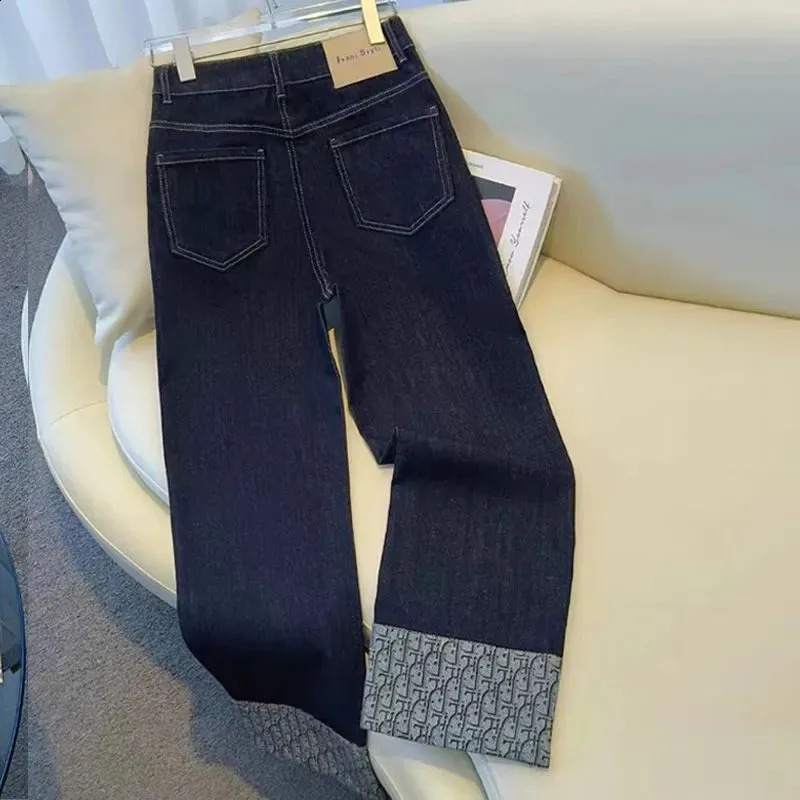 Korean Straight Jeans Womens High Waist Ladies Wide Legs Spring Summer Casual Loose All-Match Pants Female Trouser 250811