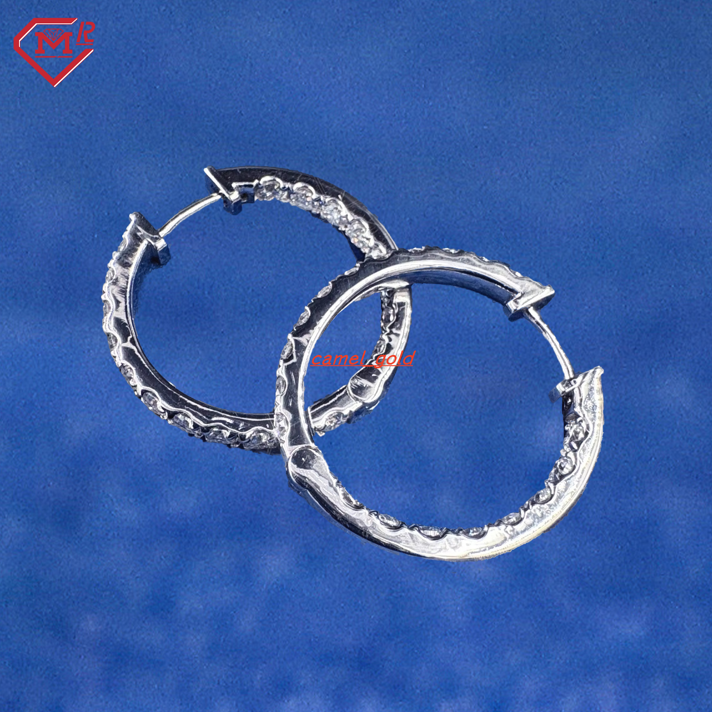 Custom Moissanite Hoop Earrings Eternity 925 Silver Jewelry VVS Hip Hop Men Women Moissanite Earrings