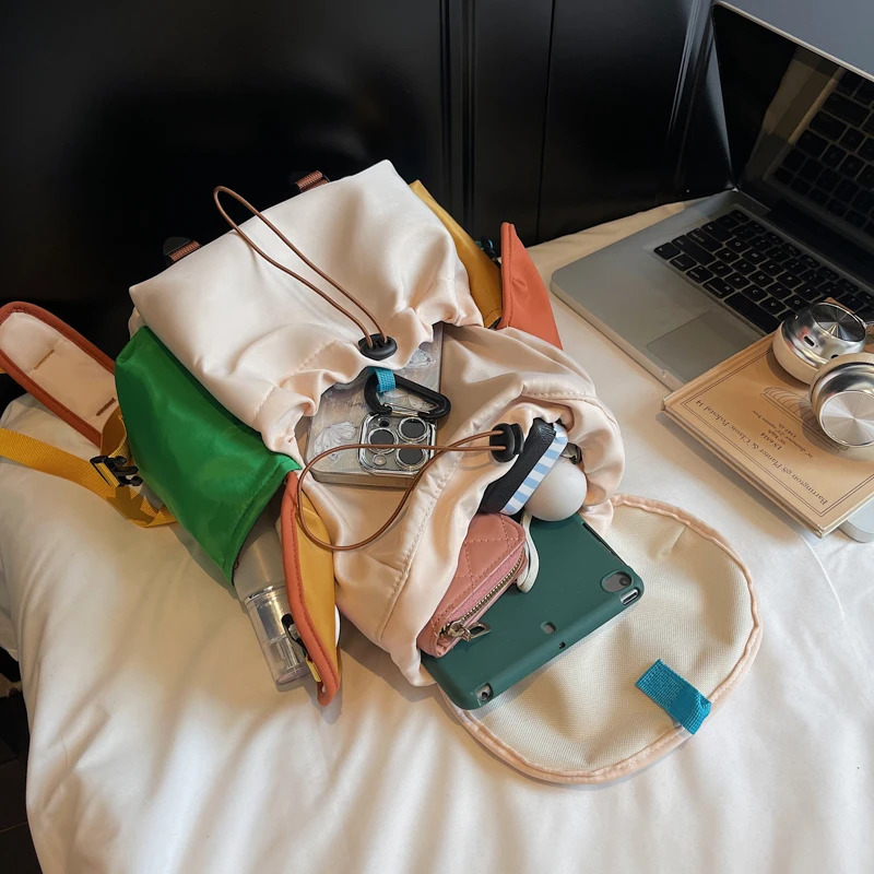 style fashionable pleated drawstring backpack It is a niche ned trendy looking for women with large 250811