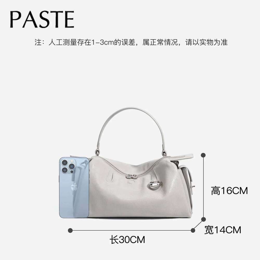 2026 Light Colored Series Niche Pillow Tote Simple High-end Cowhide Leather Suede Women Shoulder Bag Quality Ladies Handbag