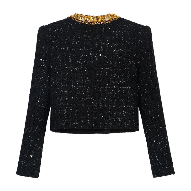 fashionable and elegant light socialite high-end heavy industry diamond sequin temperament small fragrance jacket 250804