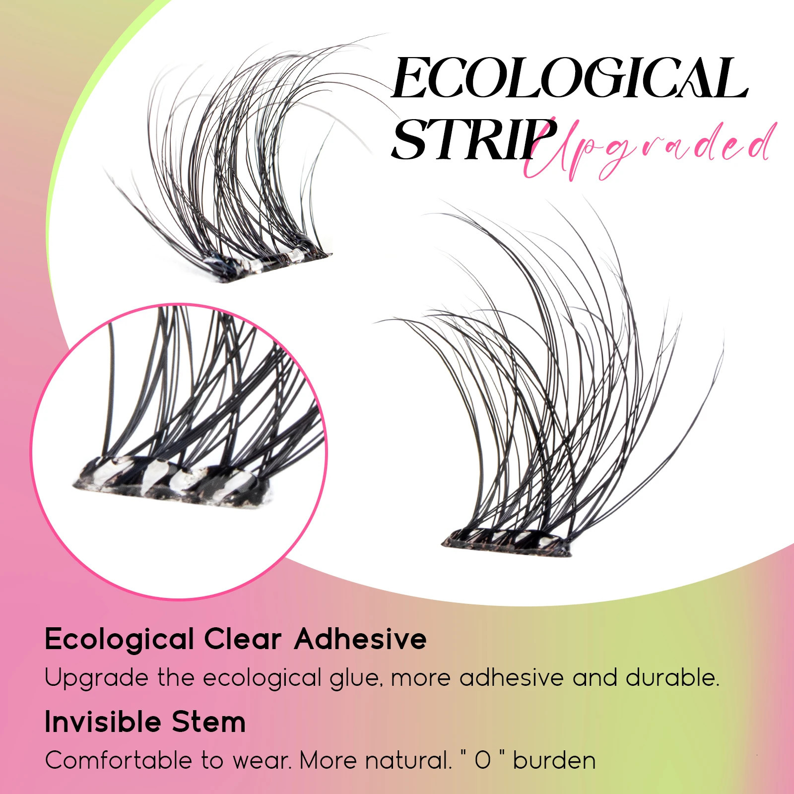 VYRILA Self Adhesive Cluster Lashes Glue-Free DIY Individual Eyelash Extension Natural Soft Lashes No Glue Needed Segmented Lash 250805