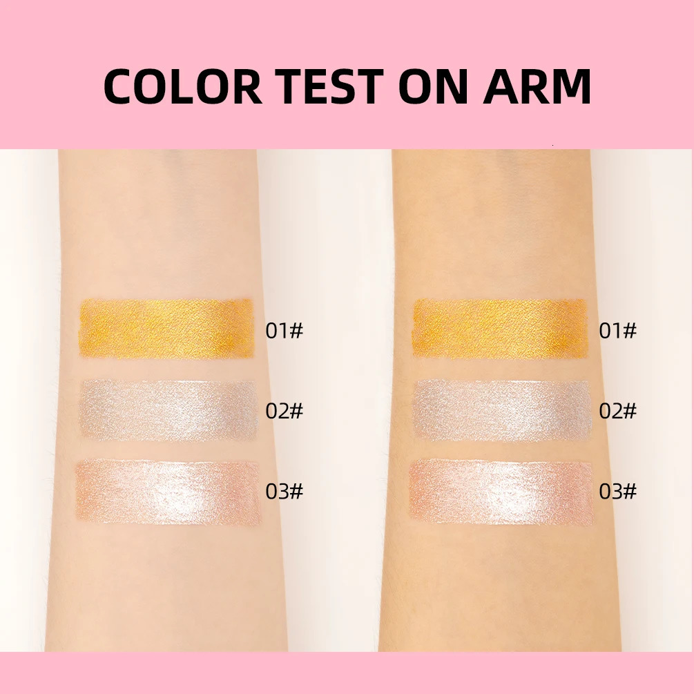 QI Shimmer Glitter Highlighter Cream Eye Shadow Silkworm Gold Face Contour Bronzer Brighten Body Highlight Iluminador Makeup 250811