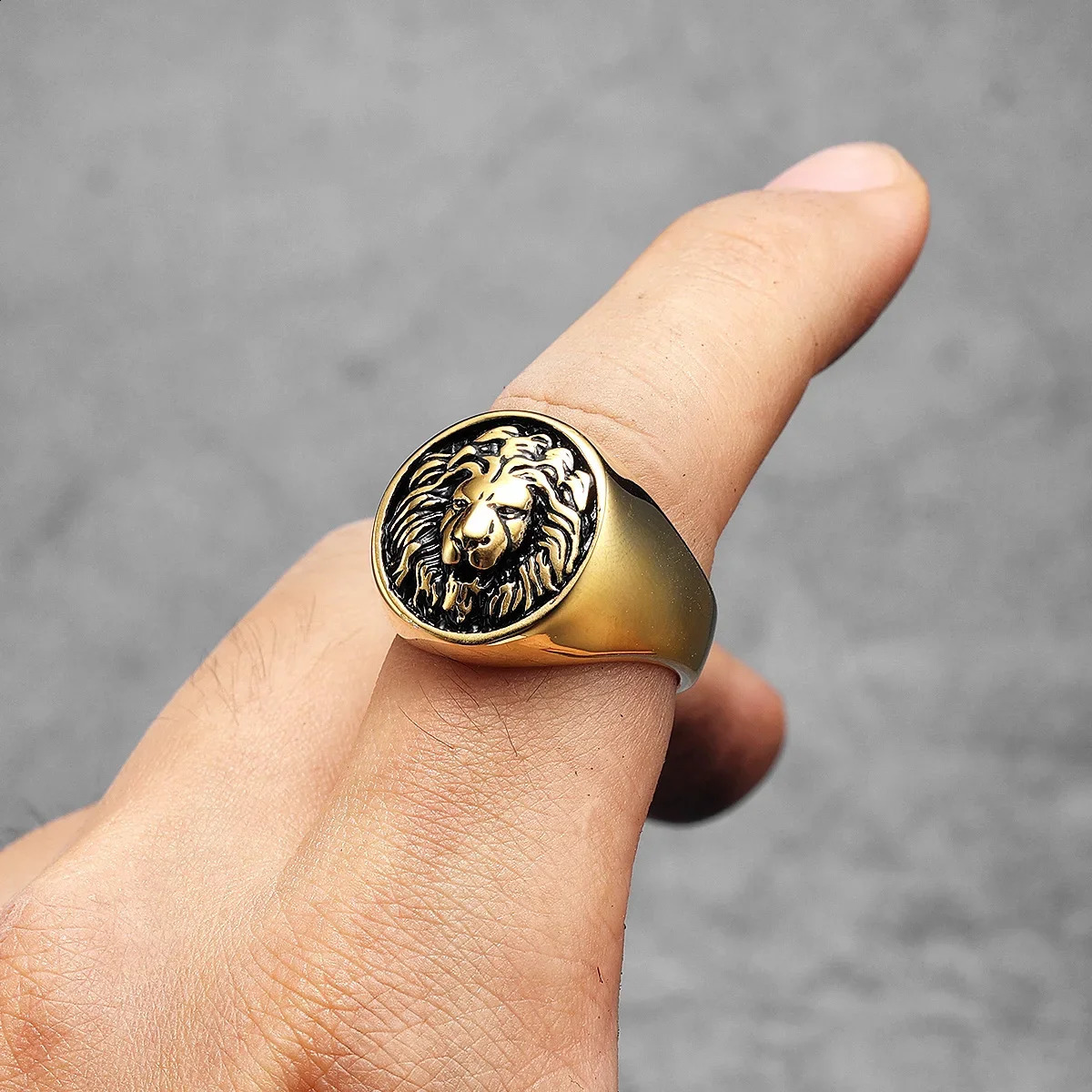 Lion King Animal Men Rings Stainless Steel Punk Rock Simple In Women Jewelry Fashion Accessories Gift Wholesale 250807