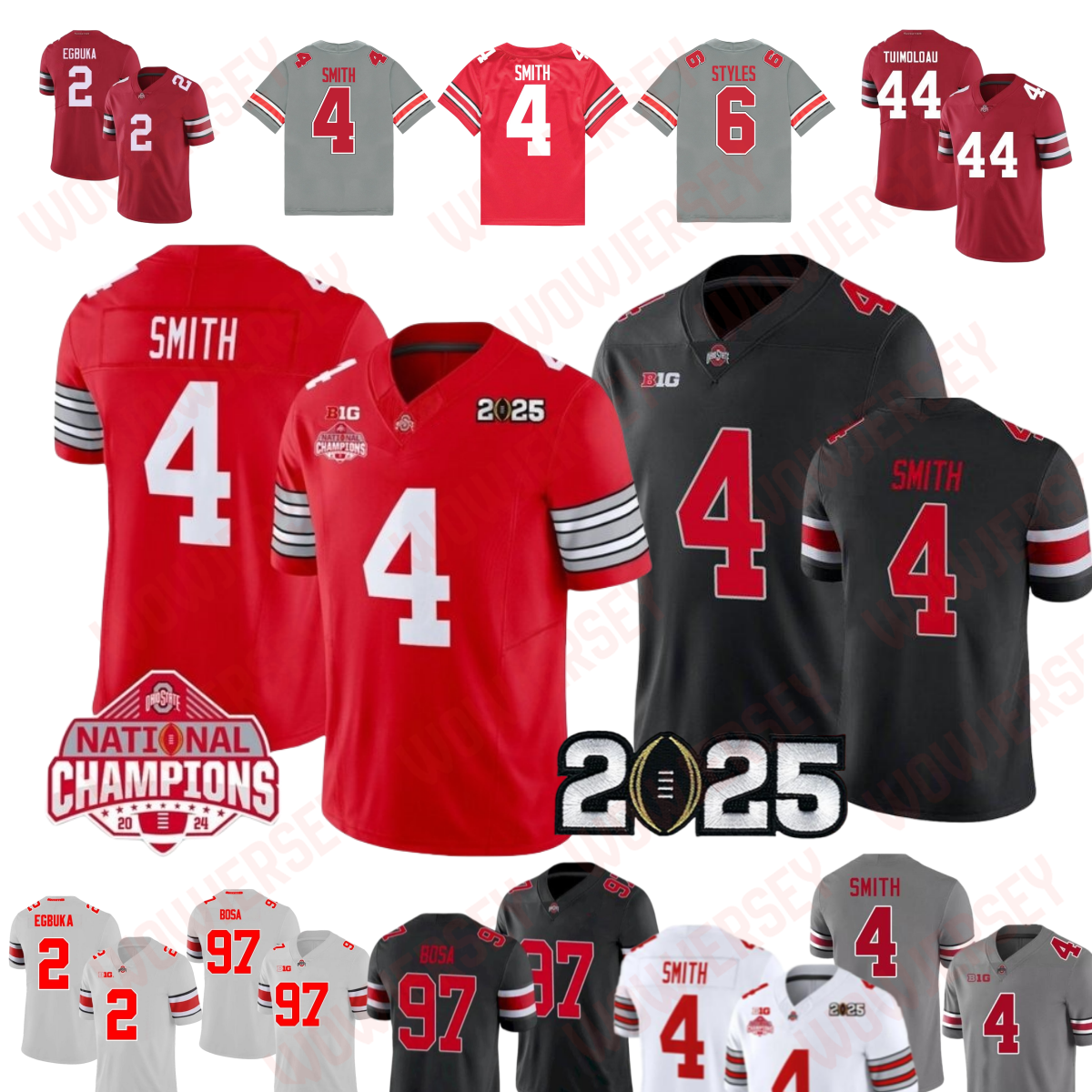 2025 Jeremiah Smith Football Jersey Jack Sawyer Jaxon Smith-Njigba Jack Sawyer Emeka Egbuka Nick Bosa Ezekiel Elliott Justin Fields Julian Sayin Eddie George Styles