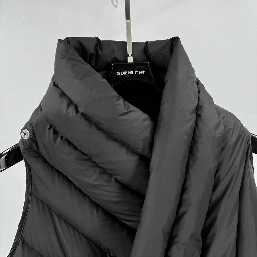 Owen Seak Men Down Coats Gothic Women Vest High Street Clothing Trench Oversized Winter Dust Windbreaker Black Jackets