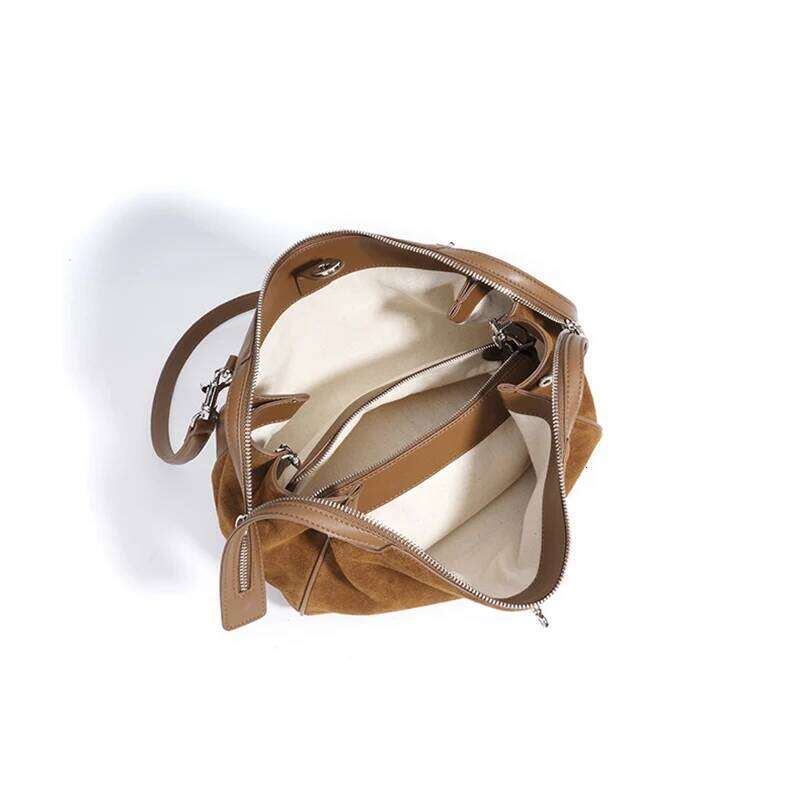 Women's new beef two-layer suede leather fashion crossbody bag niche designer women's high-quality temperament shoulder