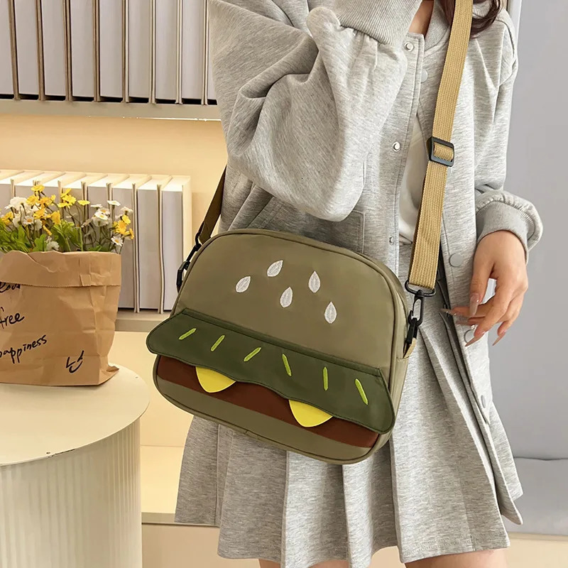 Ladies Crossbody Bags Creative Cartoon Burger American Kawaii Funny Cute Sweet Retro Versatile y Shoulder 250811