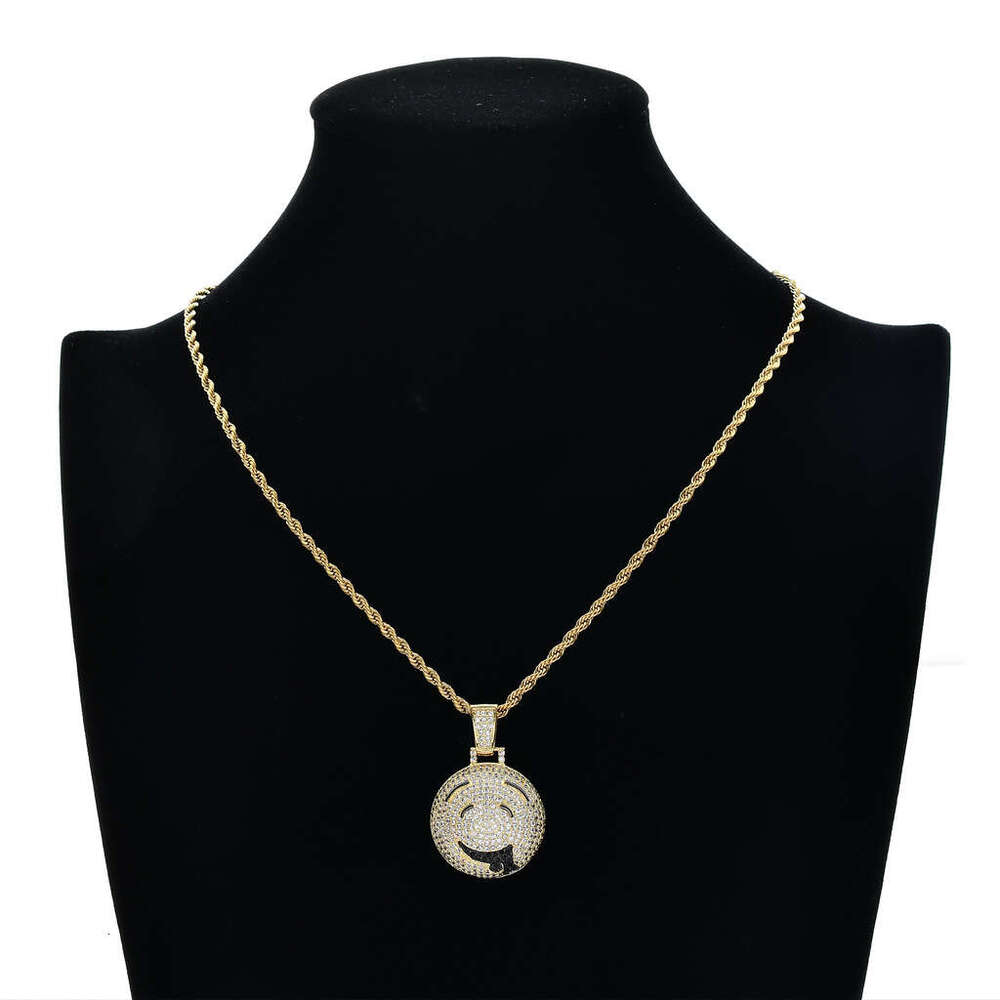 Necklace for Men Jewelry Micro Paved Moissanite chain Cartoon Drooling Face Hip Hop Pendant 111
