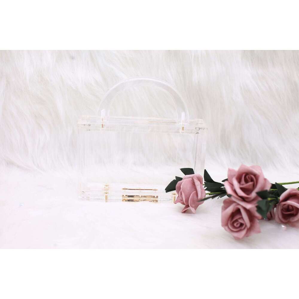 New Transparent Fashion Handheld Acrylic Simple Rectangular Evening Clutch Bag for Women