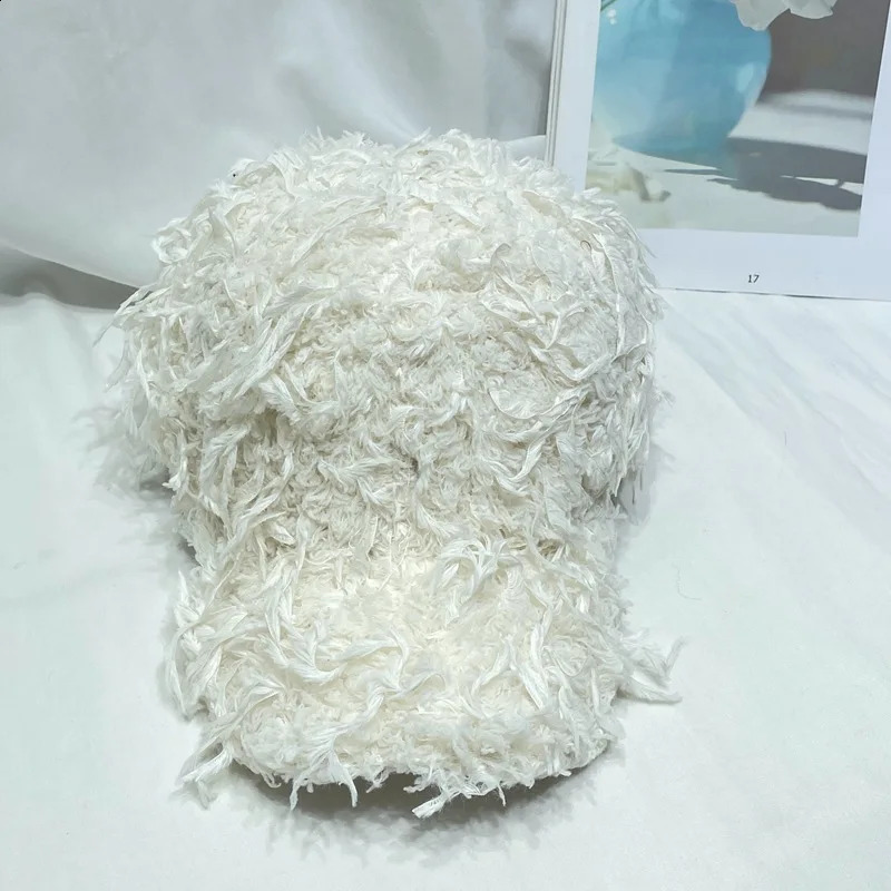 Autumn Winter Faux Fur Plush Warm Thick Baseball Cap Adjustable Winter Fashion Sports Hat 250808